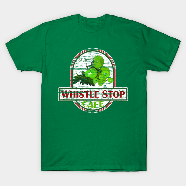 Whistle Stop cafe, wood pattern distressed Fried Green Tomatoes T